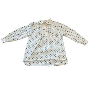 Sundance Lizbeth Joy Sz Large Womens Polka Dot Tunic Blouse Cream
